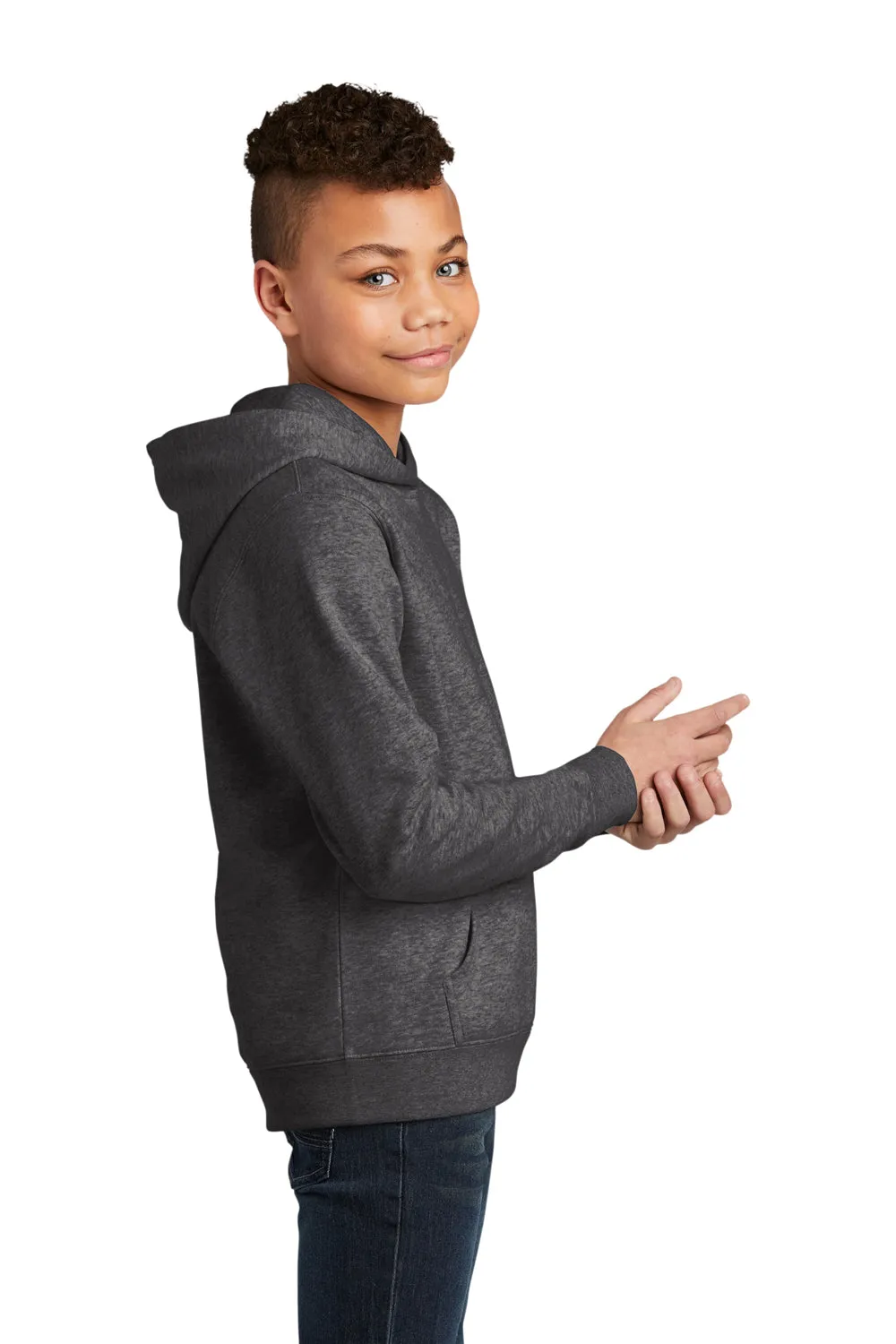 District Youth Very Important Fleece Hooded Sweatshirt Hoodie w/ Pouch Pocket - Heather Charcoal Grey