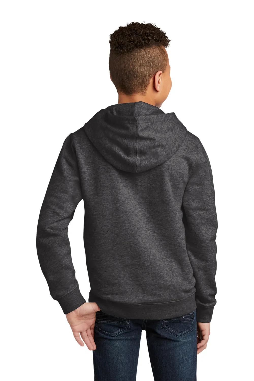 District Youth Very Important Fleece Hooded Sweatshirt Hoodie w/ Pouch Pocket - Heather Charcoal Grey