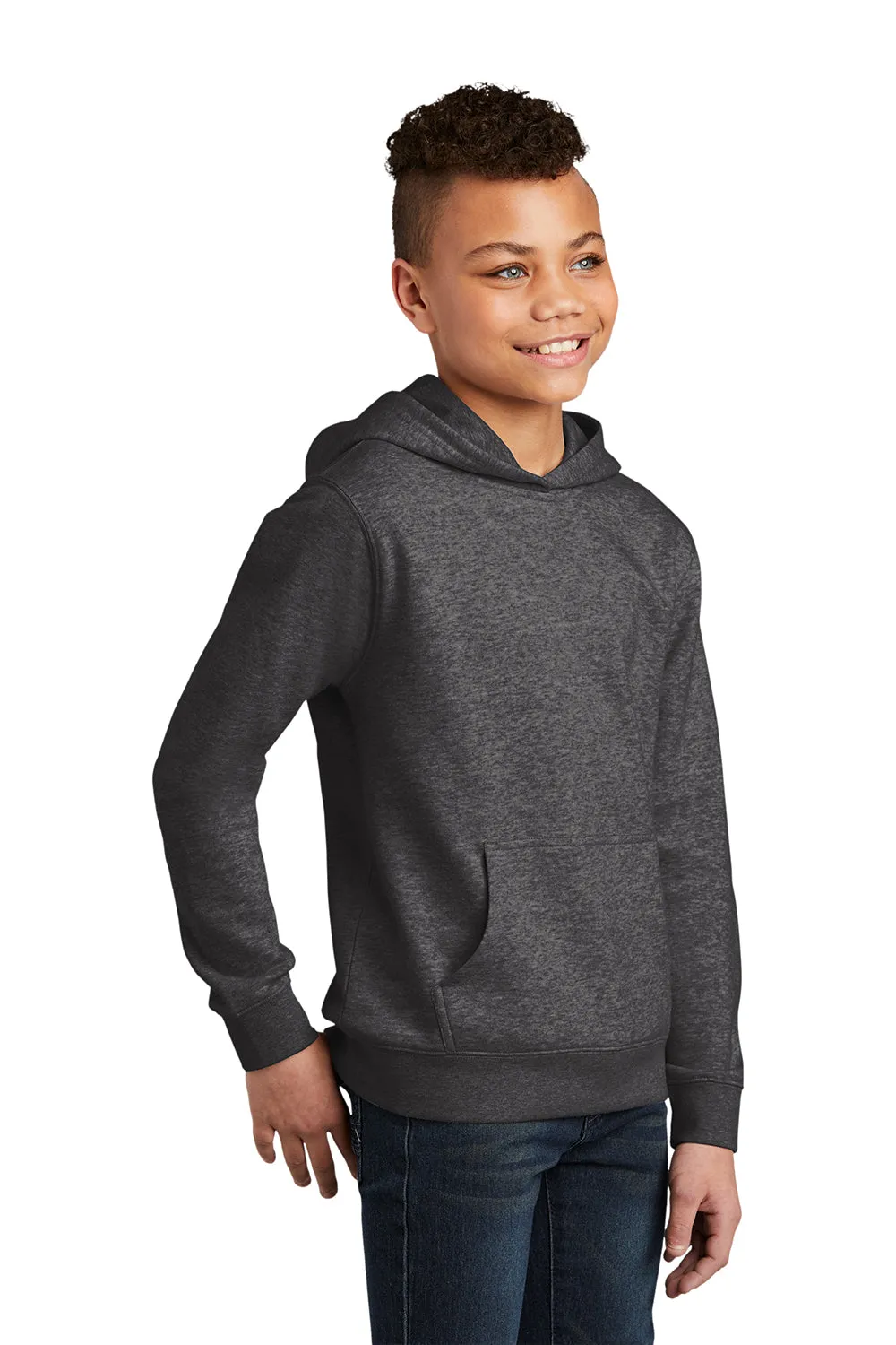 District Youth Very Important Fleece Hooded Sweatshirt Hoodie w/ Pouch Pocket - Heather Charcoal Grey
