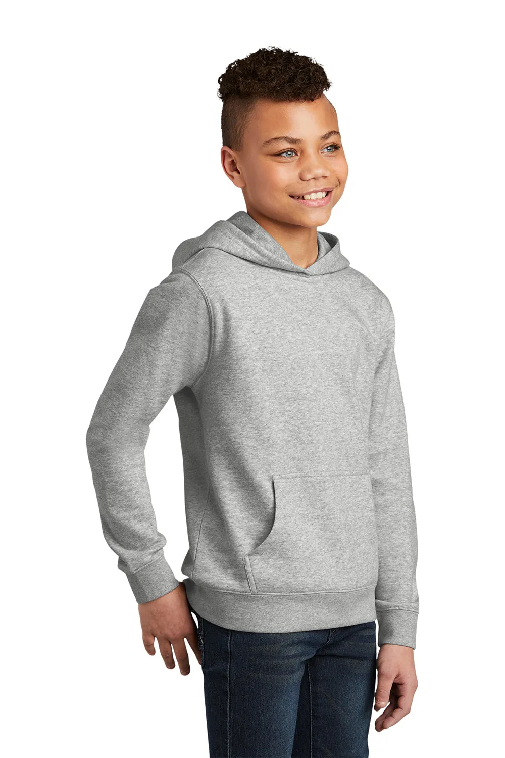 District Youth Very Important Fleece Hooded Sweatshirt Hoodie w/ Pouch Pocket - Heather Light Grey