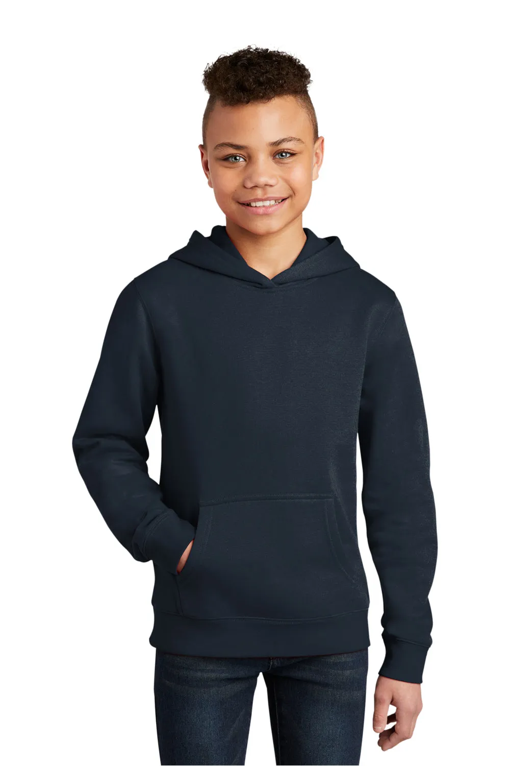 District Youth Very Important Fleece Hooded Sweatshirt Hoodie w/ Pouch Pocket - New Navy Blue