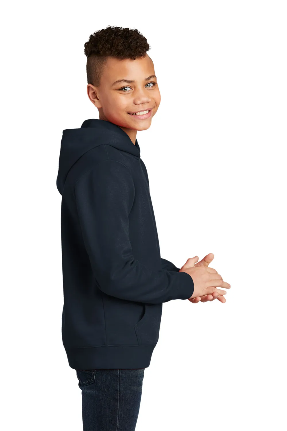 District Youth Very Important Fleece Hooded Sweatshirt Hoodie w/ Pouch Pocket - New Navy Blue