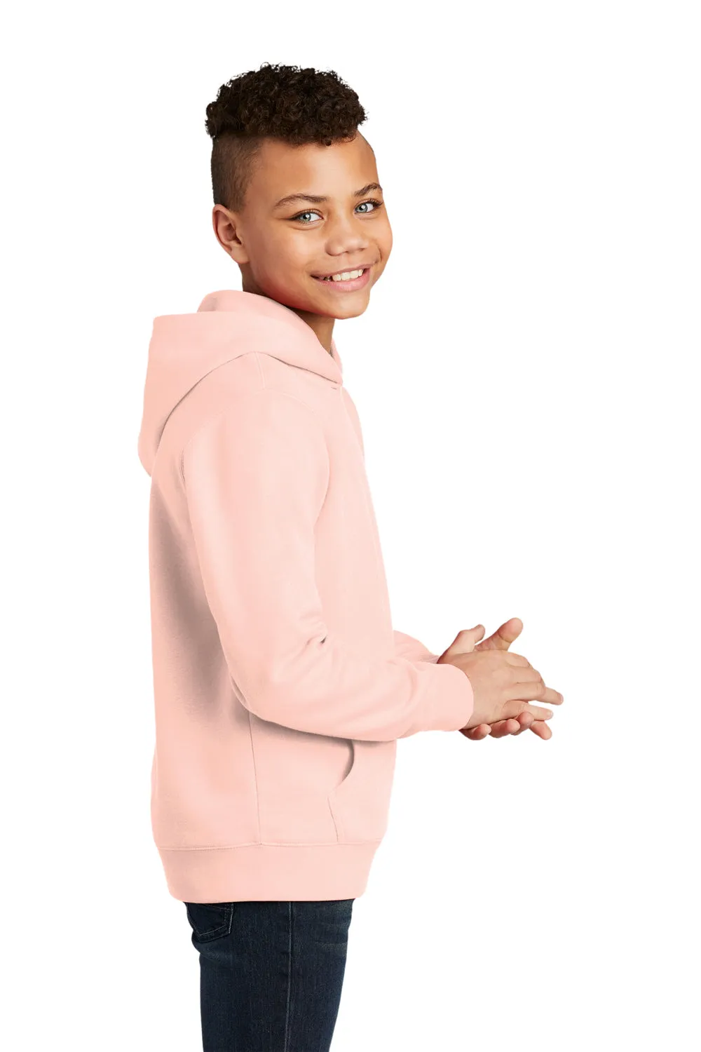 District Youth Very Important Fleece Hooded Sweatshirt Hoodie w/ Pouch Pocket - Rosewater Pink