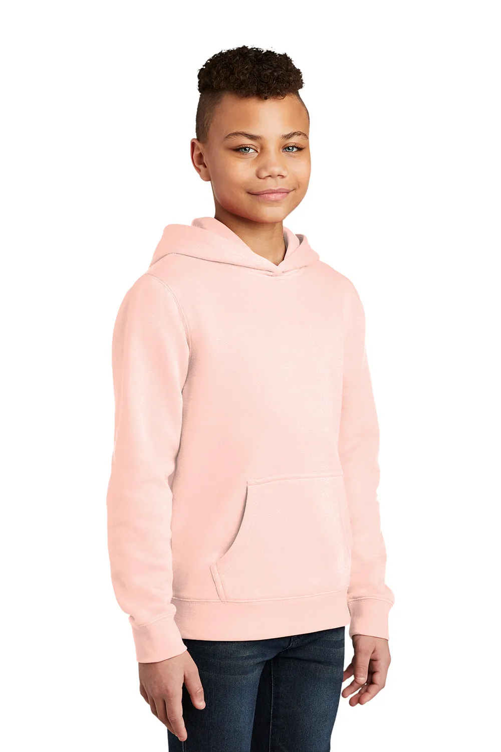 District Youth Very Important Fleece Hooded Sweatshirt Hoodie w/ Pouch Pocket - Rosewater Pink