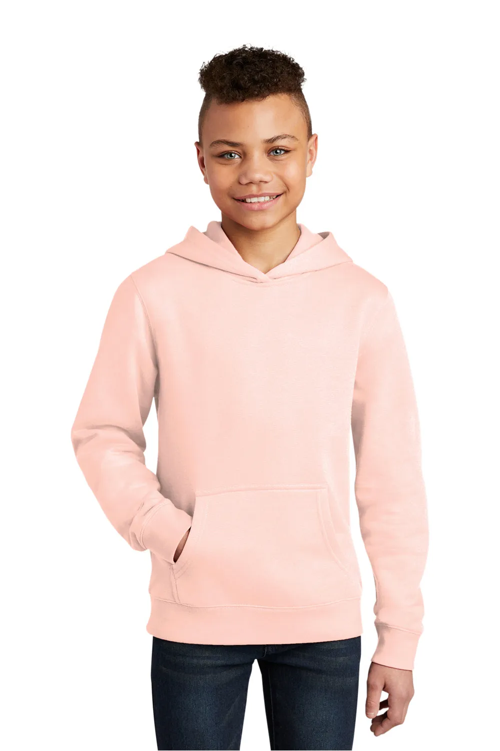 District Youth Very Important Fleece Hooded Sweatshirt Hoodie w/ Pouch Pocket - Rosewater Pink