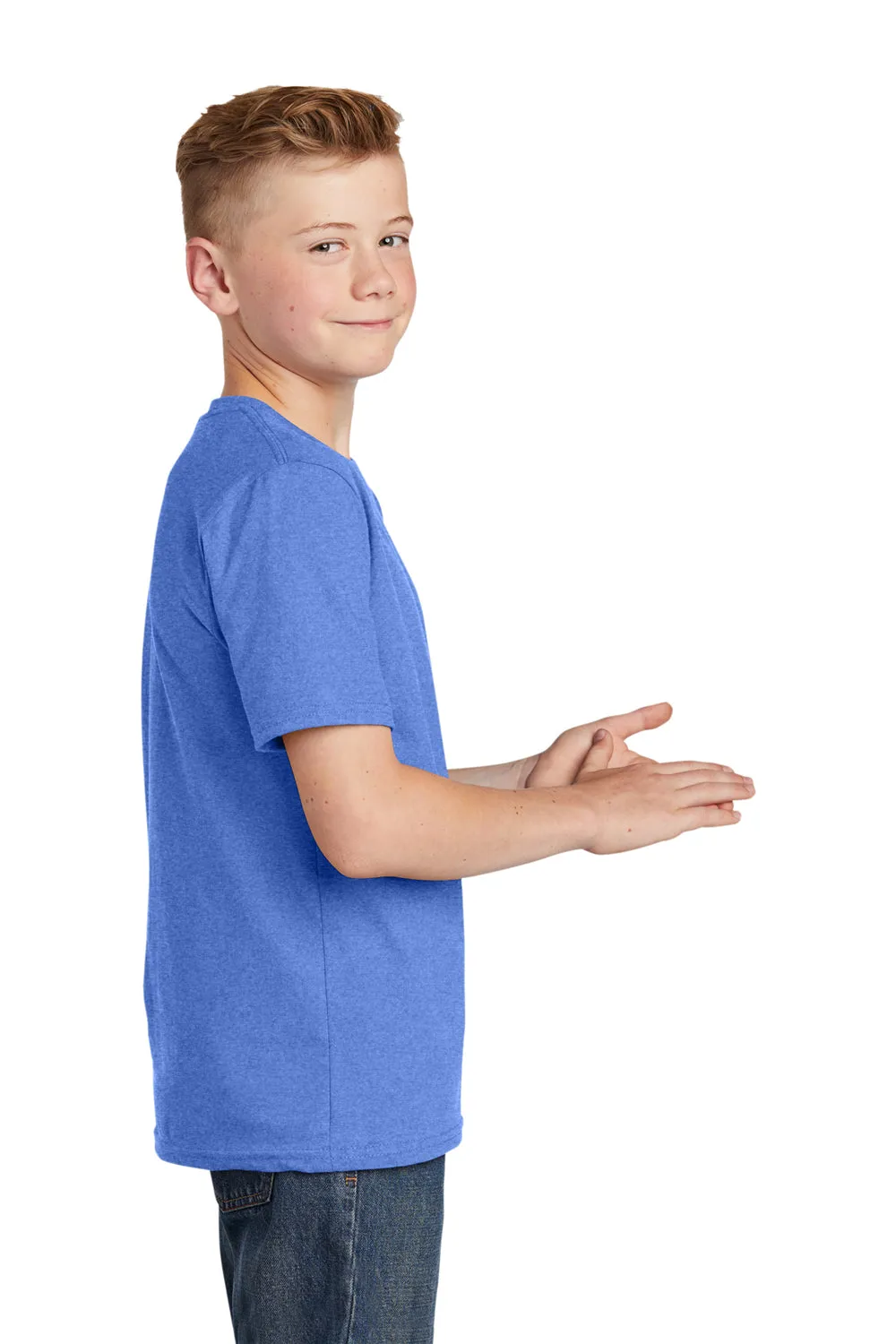 District Youth Very Important Short Sleeve Crewneck T-Shirt - Heather Royal Blue