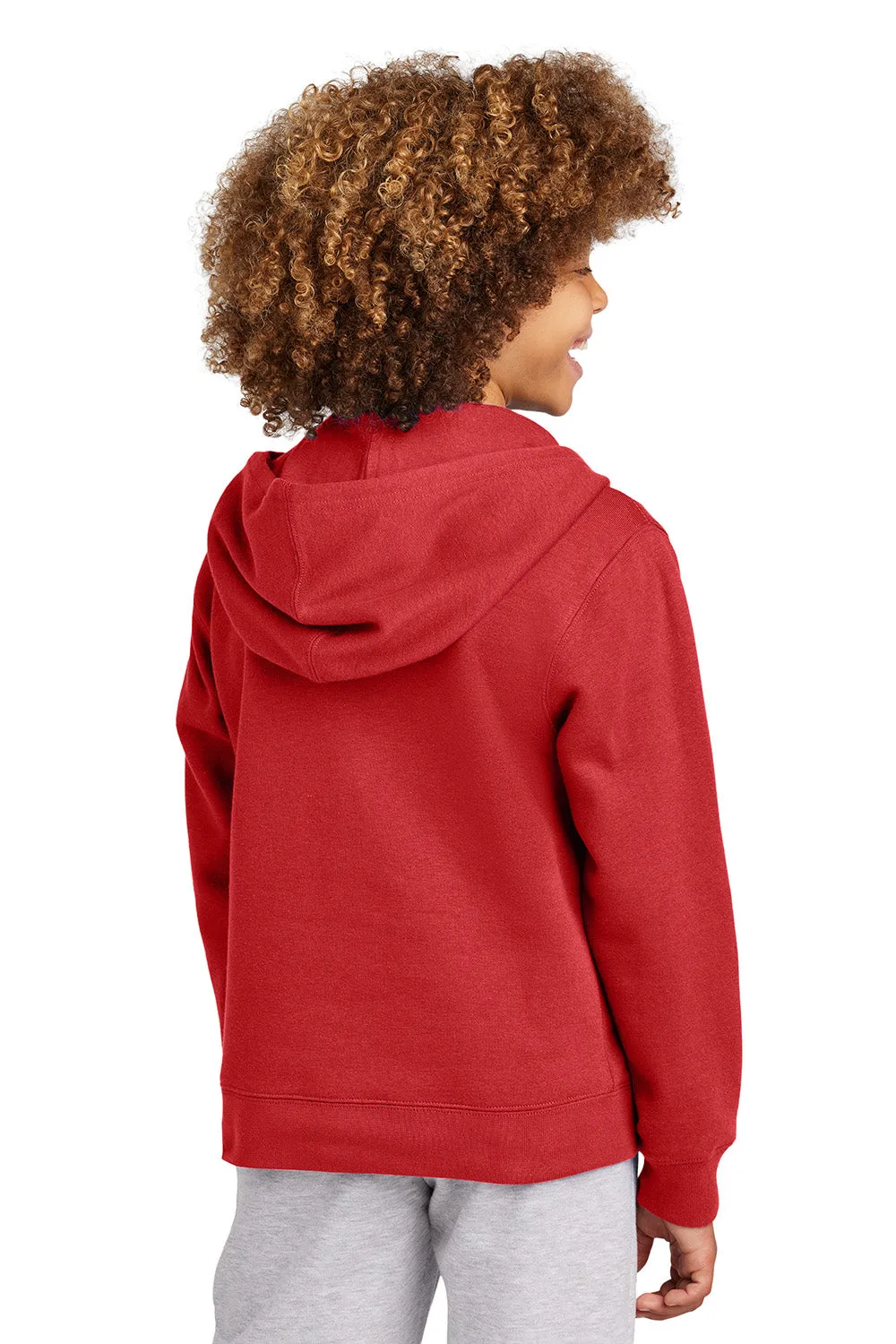 District Youth V.I.T. Fleece Full Zip Hooded Sweatshirt Hoodie w/ Pockets - Classic Red