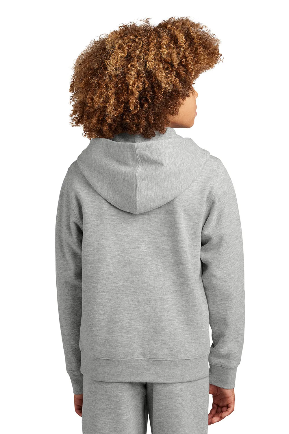 District Youth V.I.T. Fleece Full Zip Hooded Sweatshirt Hoodie w/ Pockets - Heather Light Grey