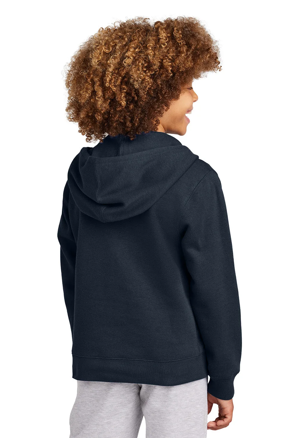 District Youth V.I.T. Fleece Full Zip Hooded Sweatshirt Hoodie w/ Pockets - New Navy Blue
