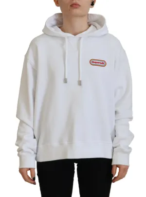 Dsquared² Logo Patch Cotton Hoodie Sweatshirt Women's Sweater (Pre-Owned)