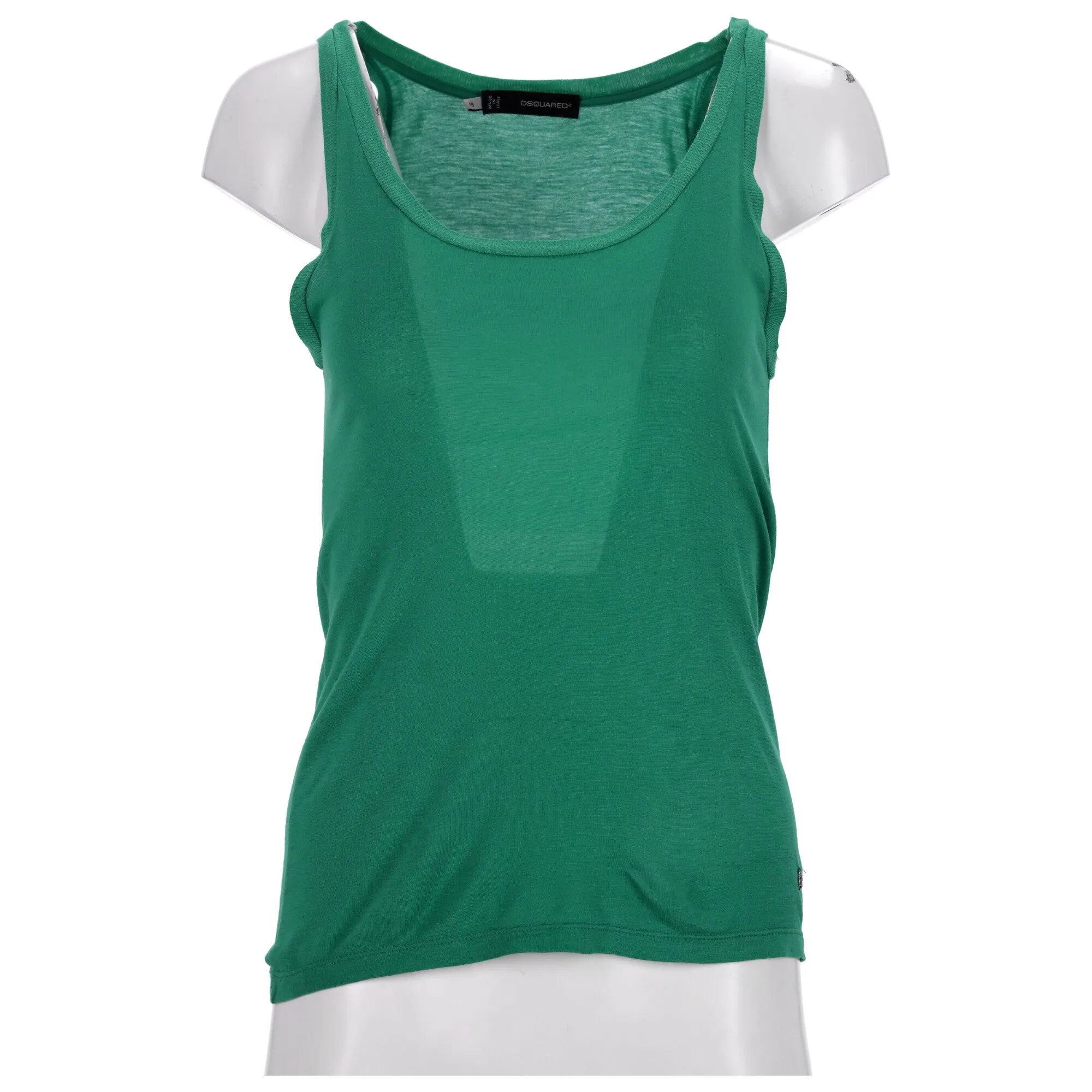 Dsquared2 Sleeveless Tank Top in Green Cotton