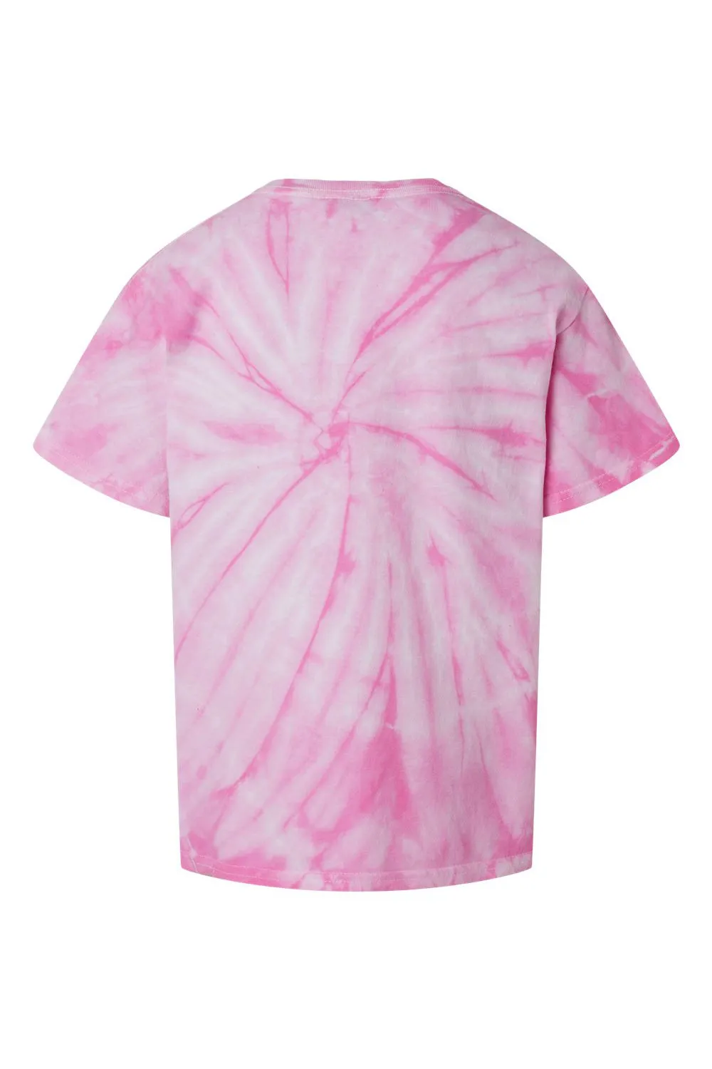 Dyenomite Youth Cyclone Pinwheel Tie Dyed Short Sleeve Crewneck T-Shirt - Pink