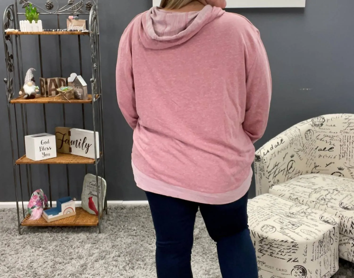 Enjoy Life French Terry Hoodie In Blush