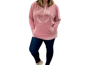Enjoy Life French Terry Hoodie In Blush