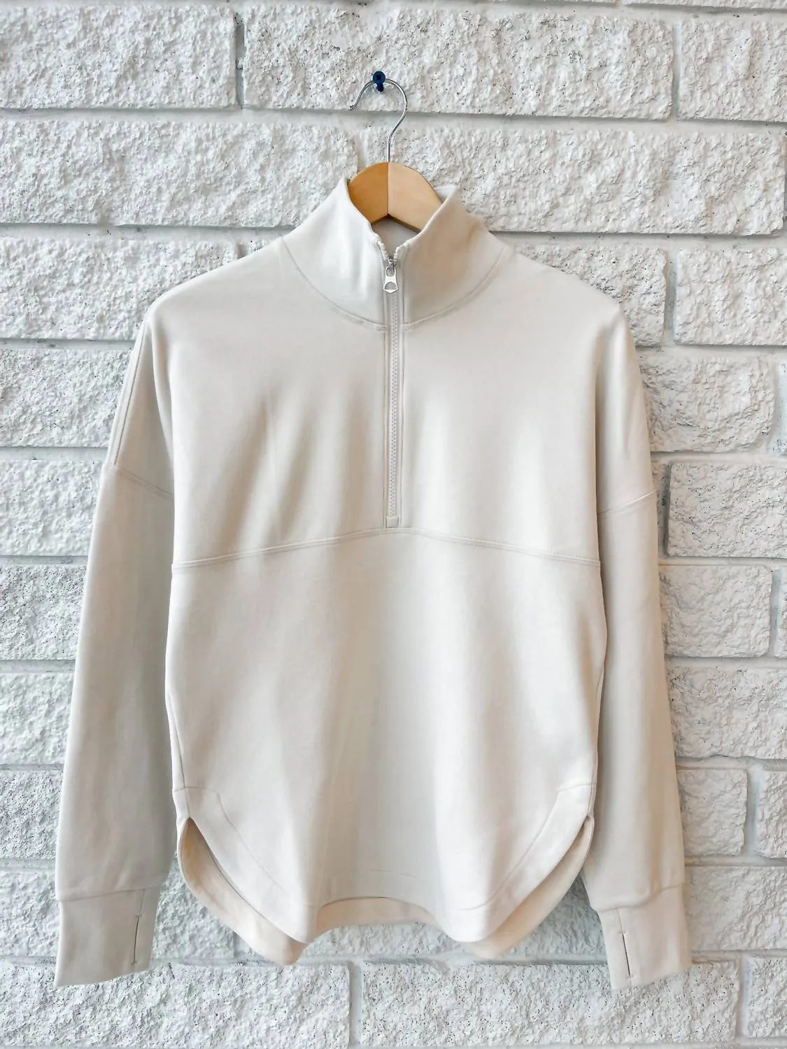 Erina Half Zip Midlayer In Cement Marl