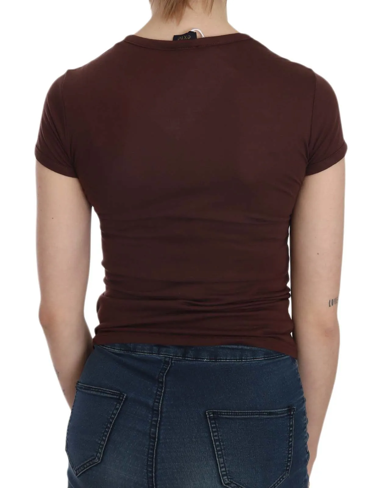Exte  Hearts Short Sleeve Casual T-shirt Women's Top
