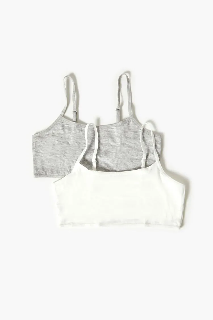 Forever 21 Girls Bralette White/Heather Grey Forever 21