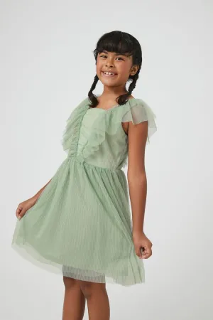 Forever 21 Girls Butterfly-Sleeve Dress (Kids) Mint Forever 21