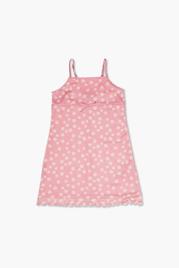 Forever 21 Girls Daisy Print Cami Dress (Kids) Pink/White Forever 21