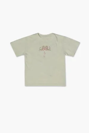 Forever 21 Girls Dreams Come True Graphic T-Shirt (Kids) Cream/Multi Forever 21