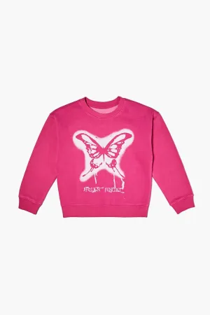 Forever 21 Girls Fallen Angel Graphic Pullover (Kids) Pink/White Forever 21