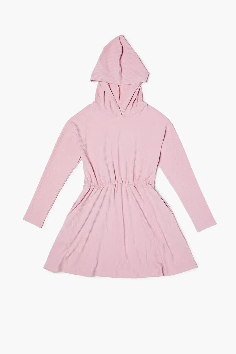 Forever 21 Girls Hooded Drop-Sleeve Dress (Kids) Mauve Forever 21