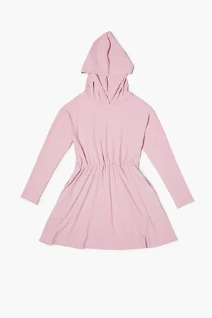 Forever 21 Girls Hooded Drop-Sleeve Dress (Kids) Mauve Forever 21