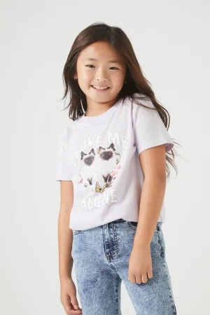 Forever 21 Girls Leave Me Alone T-Shirt (Kids) Lavender/Multi Forever 21