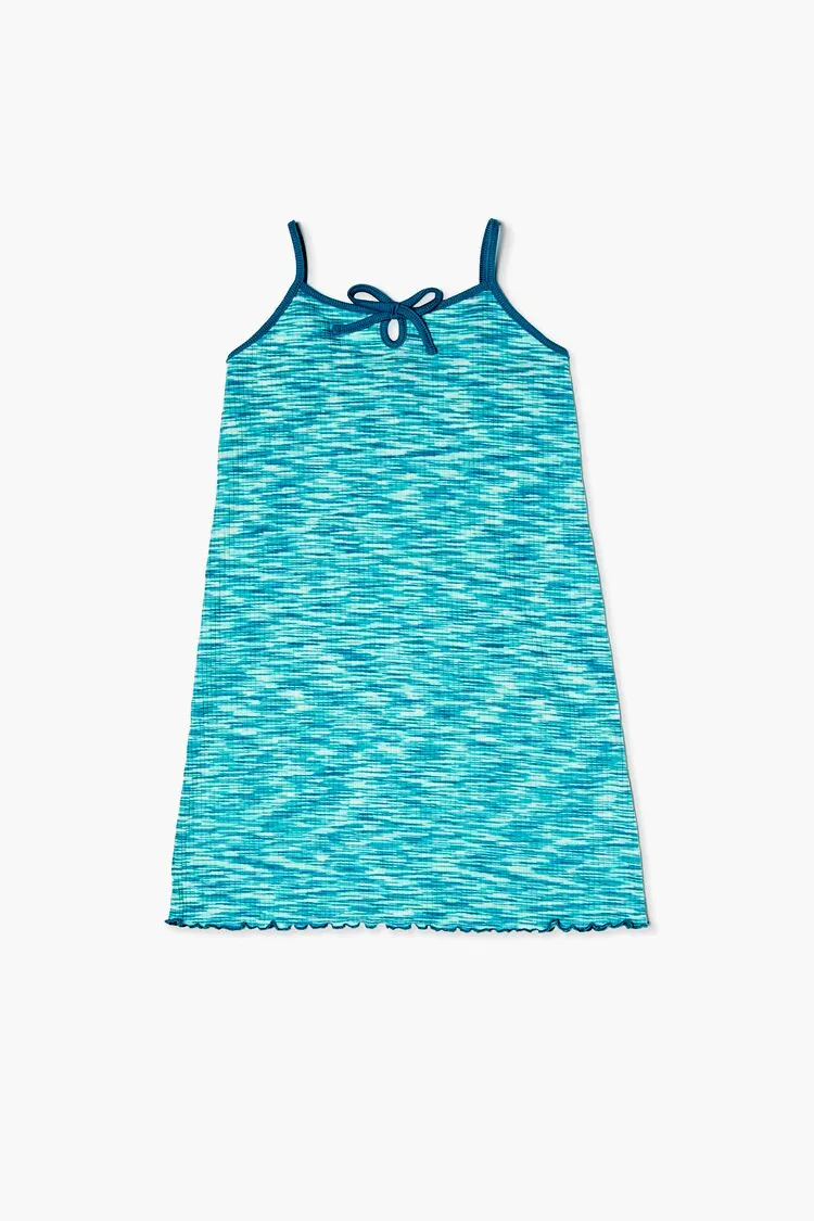 Forever 21 Girls Lettuce-Edge Cami Dress (Kids) Green/Multi Forever 21