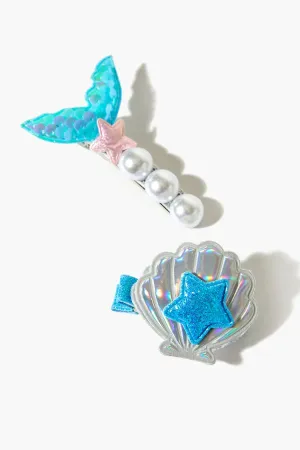 Forever 21 Girls Mermaid Hair Clip Set (Kids) Purple/Multi Forever 21