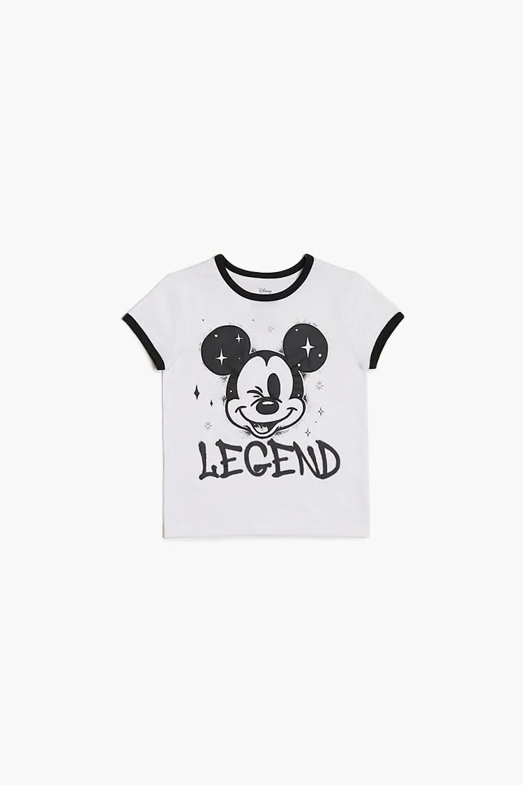 Forever 21 Girls Mickey Mouse Graphic T-Shirt (Kids) White/Multi Forever 21