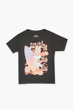 Forever 21 Girls Minnie Mouse Graphic T-Shirt (Kids) Charcoal/Multi Forever 21