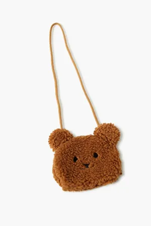 Forever 21 Girls Plush Bear Crossbody Bag (Kids) Tan Forever 21