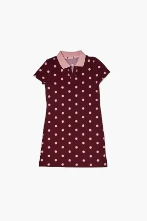 Forever 21 Girls Polka Dot Dress (Kids) Burgundy/Pink Forever 21