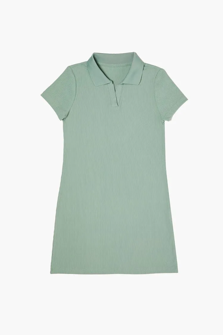 Forever 21 Girls Polo Shirt Dress (Kids) Green Forever 21