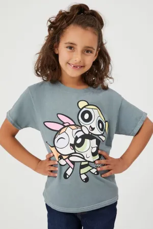 Forever 21 Girls Powerpuff Girls Graphic T-Shirt (Kids) Grey/Multi Forever 21