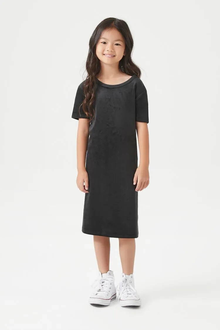 Forever 21 Girls Velour T-shirt Dress (Kids) Black Forever 21