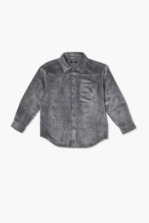Forever 21 Kids Corduroy Shirt (Girls   Boys) Dark Grey Forever 21