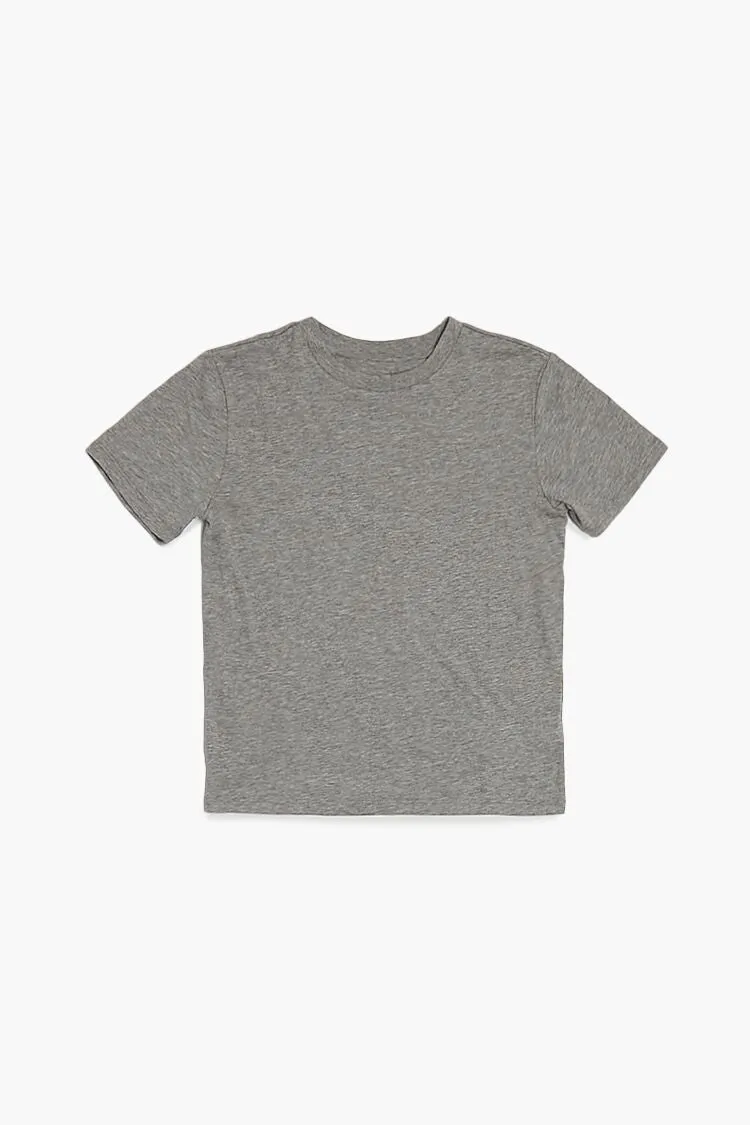 Forever 21 Kids Cotton Crew T-Shirt (Girls   Boys) Heather Grey Forever 21