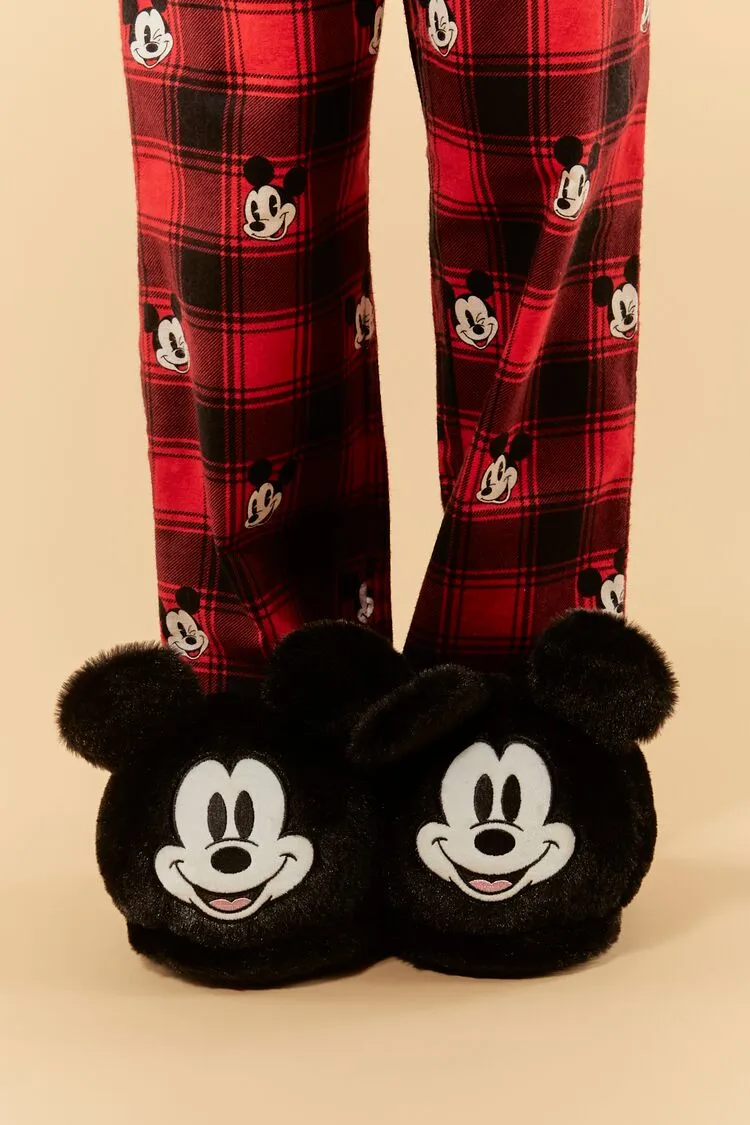 Forever 21 Kids Disney Mickey Mouse House Slippers (Girls   Boys) Black/White Forever 21