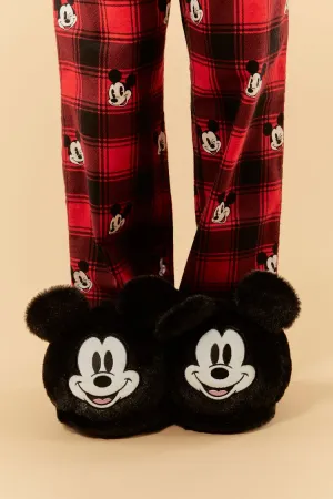 Forever 21 Kids Disney Mickey Mouse House Slippers (Girls   Boys) Black/White Forever 21