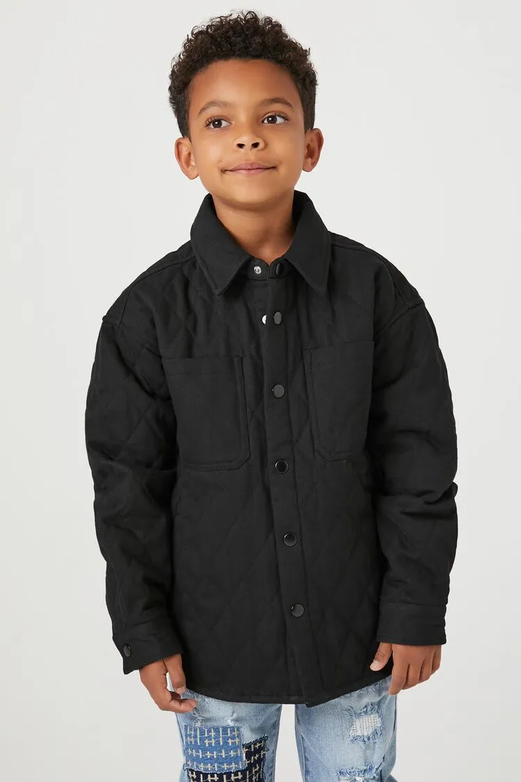 Forever 21 Kids Quilted Jacket (Girls   Boys) Black Forever 21