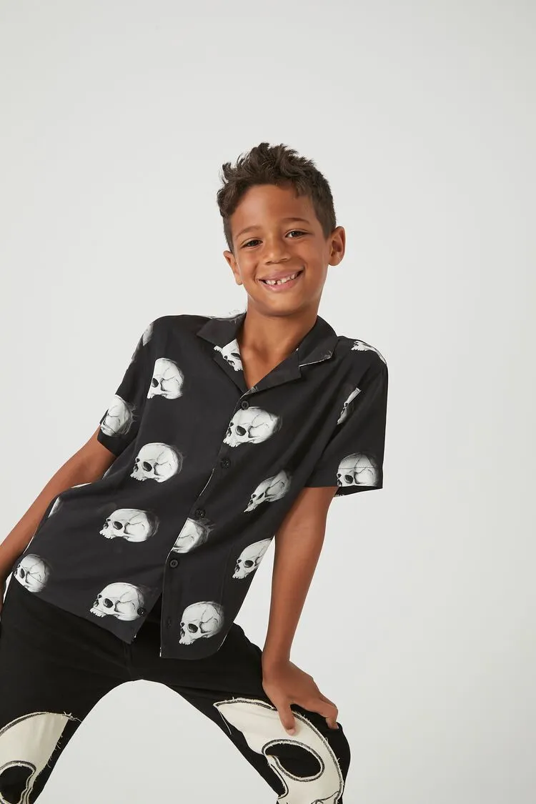 Forever 21 Kids Skull Print Shirt (Girls   Boys) Black/Multi Forever 21