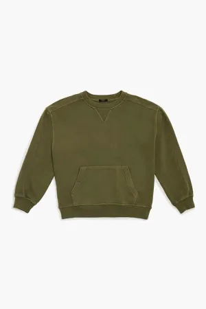 Forever 21 Kids V-Notch Pullover (Girls   Boys) Olive Forever 21