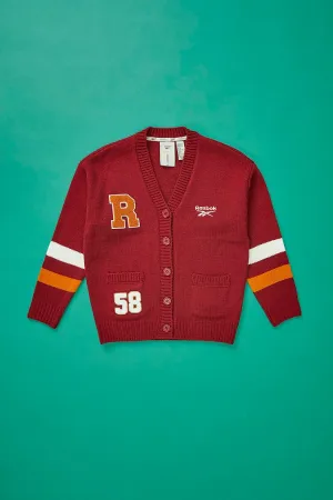 Forever 21 Knit Girls Reebok Cardigan Sweater (Kids) Red/Multi Forever 21