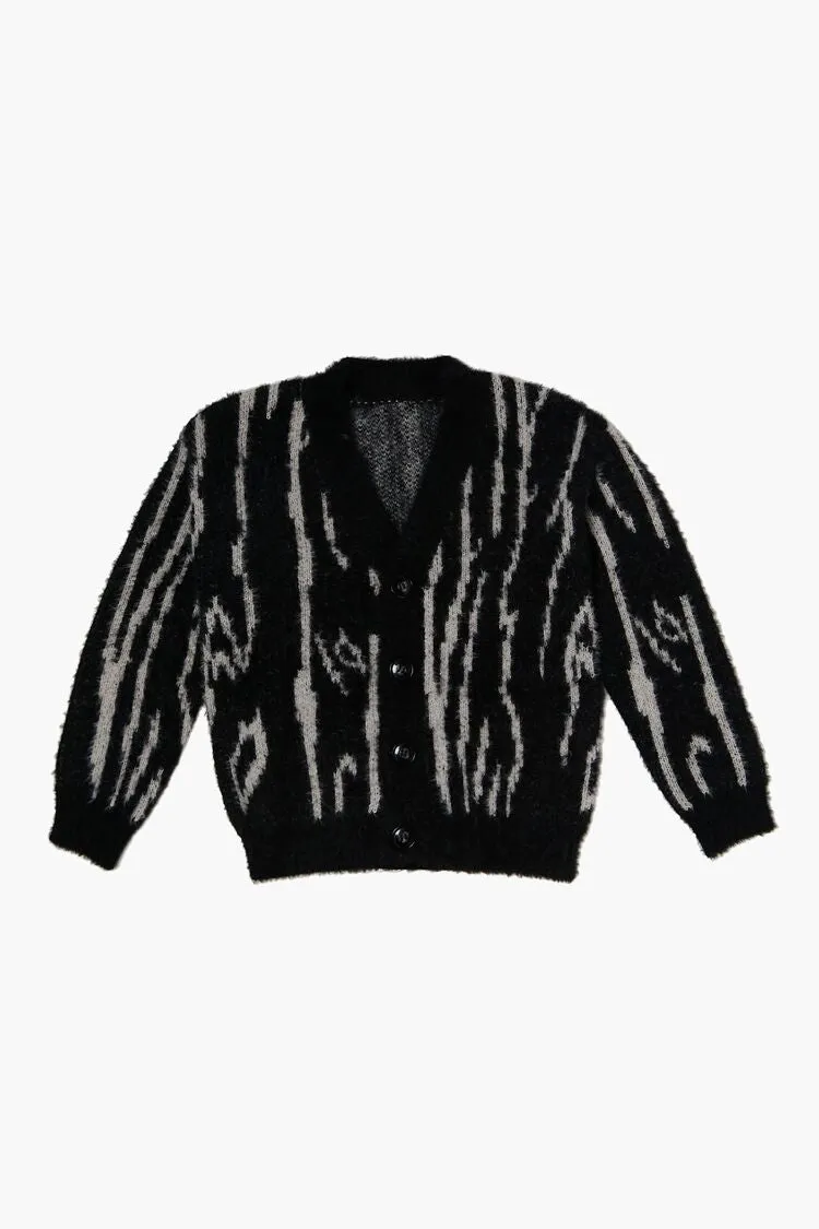 Forever 21 Knit Kids Abstract Cardigan Sweater (Girls   Boys) Black/Multi Forever 21