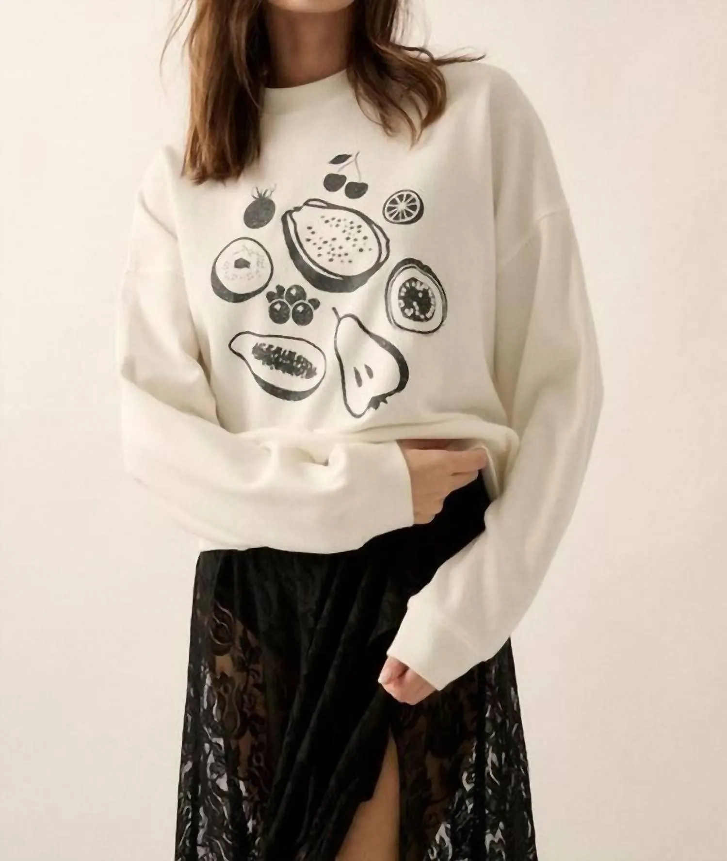 Fruits Waffle-Knit Top In White