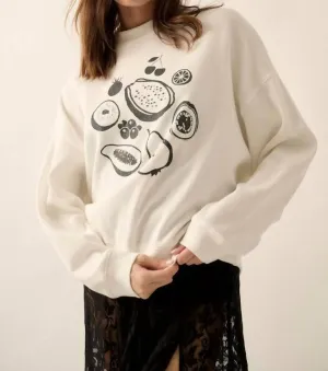 Fruits Waffle-Knit Top In White