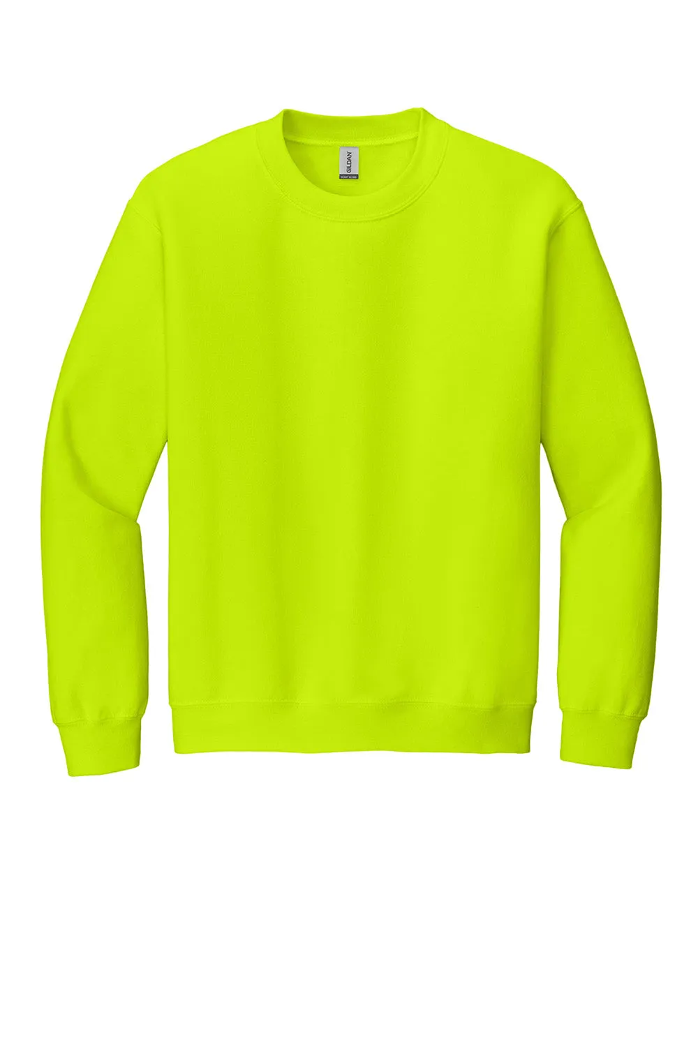 Gildan Mens Pill Resistant Fleece Crewneck Sweatshirt - Safety Green