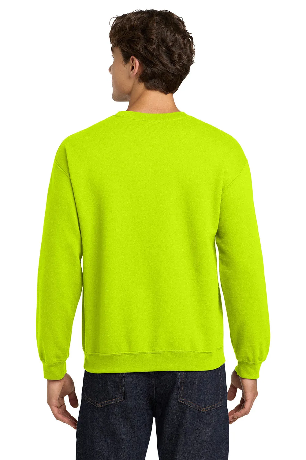 Gildan Mens Pill Resistant Fleece Crewneck Sweatshirt - Safety Green
